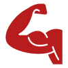 muscle flexing icon representing strength and fitness with 8 ways to build muscle