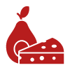 red pear and cheese illustration representing healthy food choices and delicious snacks